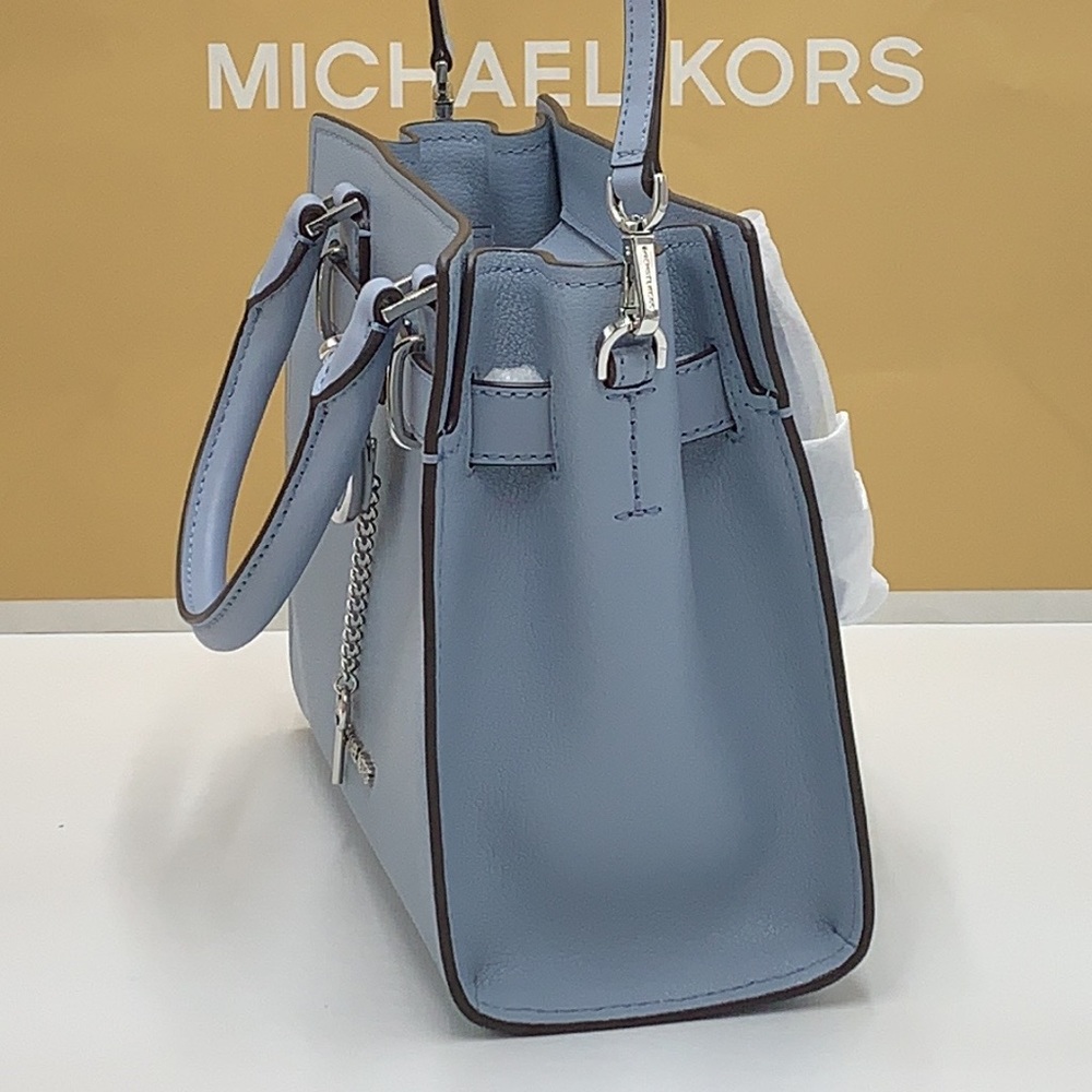 MICHAEL KORS HAMILTON SMALL SATCHEL PALE GOLD COLOR - Picture 5 of 13